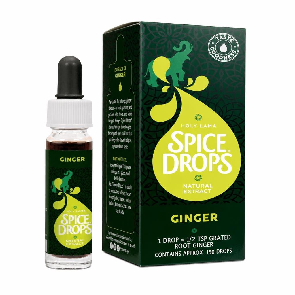 Spice Drops Ginger Natural Extract 5ml – Concentrated Flavoring for Tea, Cooking, Baking & Drinks