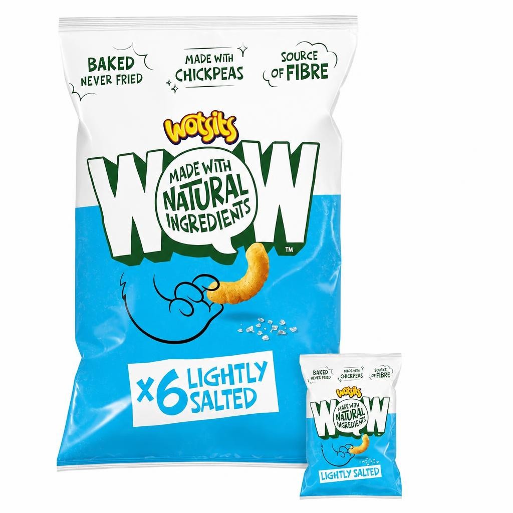 Wotsits WOW Lightly Salted Puffs Snacks Multipack 6x15g