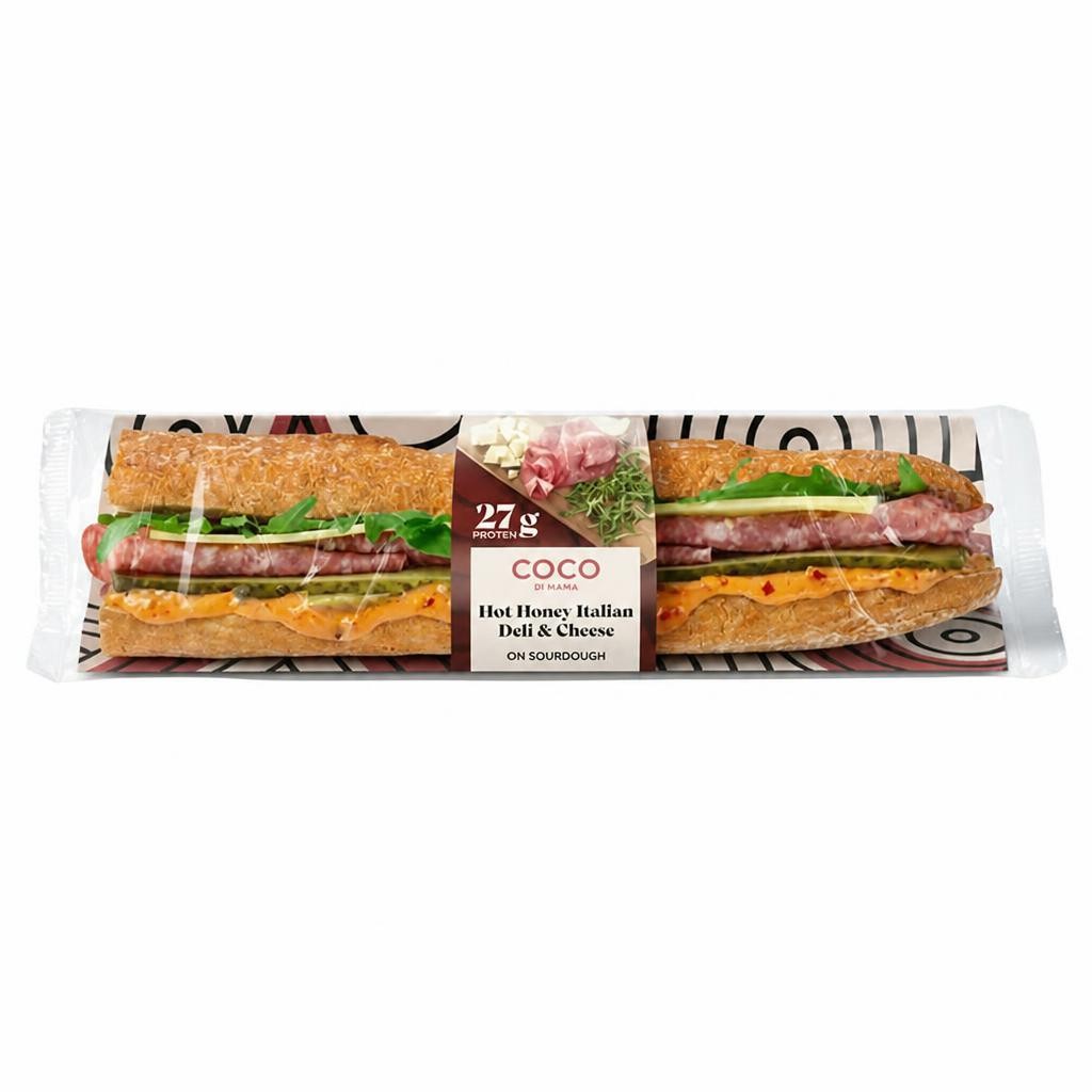 Coco di Mama Hot Honey Italian Deli & Cheese on Sourdough Sandwich