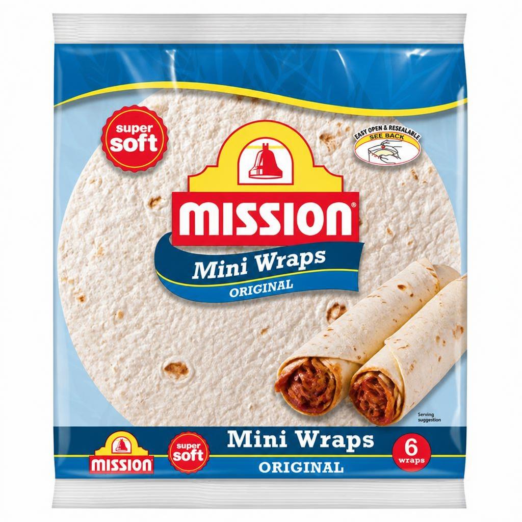 Mission 6 x Original Mini Tortilla Wraps 186g