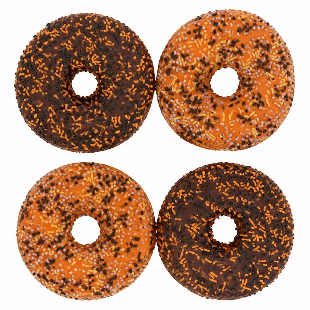 Sainsbury's 4 x Halloween Iced Doughnuts with Coloured Sugar Decorations