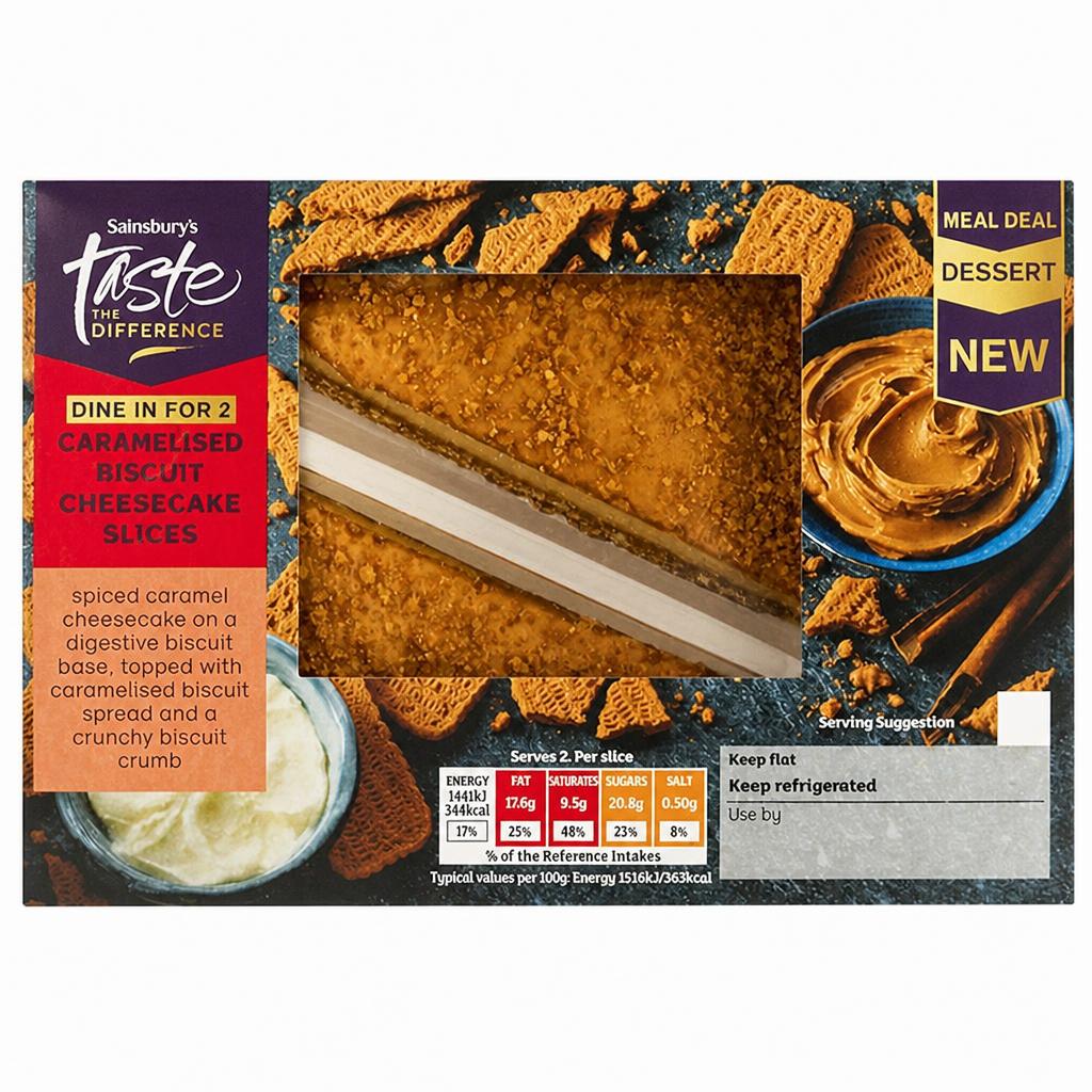 Sainsbury's 2 x Caramelised Biscuit Cheesecake Slices, Taste the Difference 190g