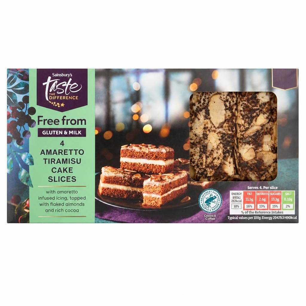 Sainsbury's Free From 4 x Amaretto Tiramisu Cake Slices 158g
