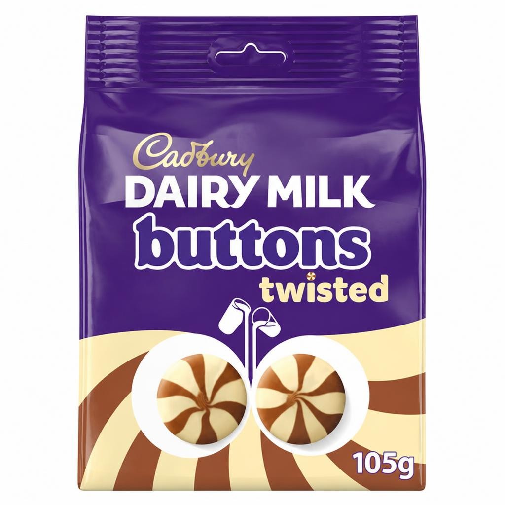 Cadbury Dairy Milk Twisted Milk & White Chocolate Buttons Pouch 105g