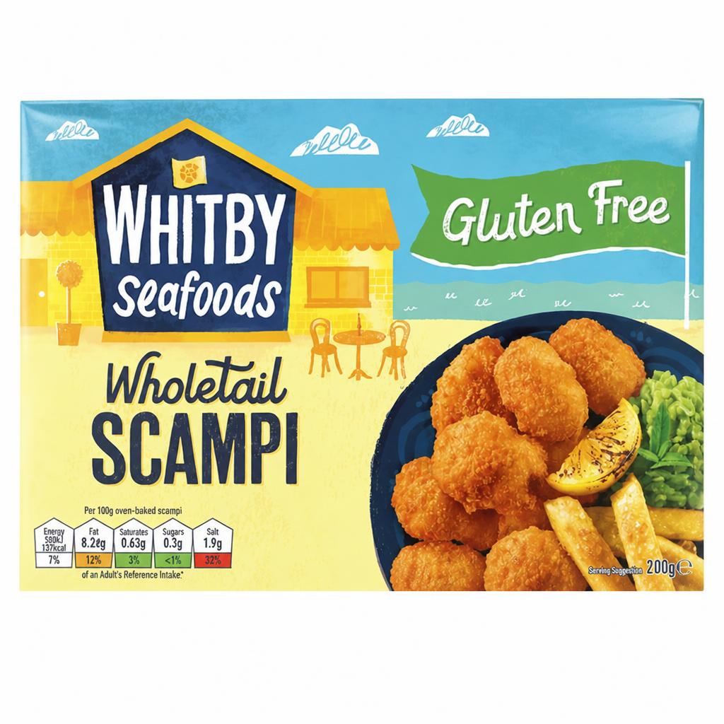 Whitby Gluten Free Wholetail Scampi 200g