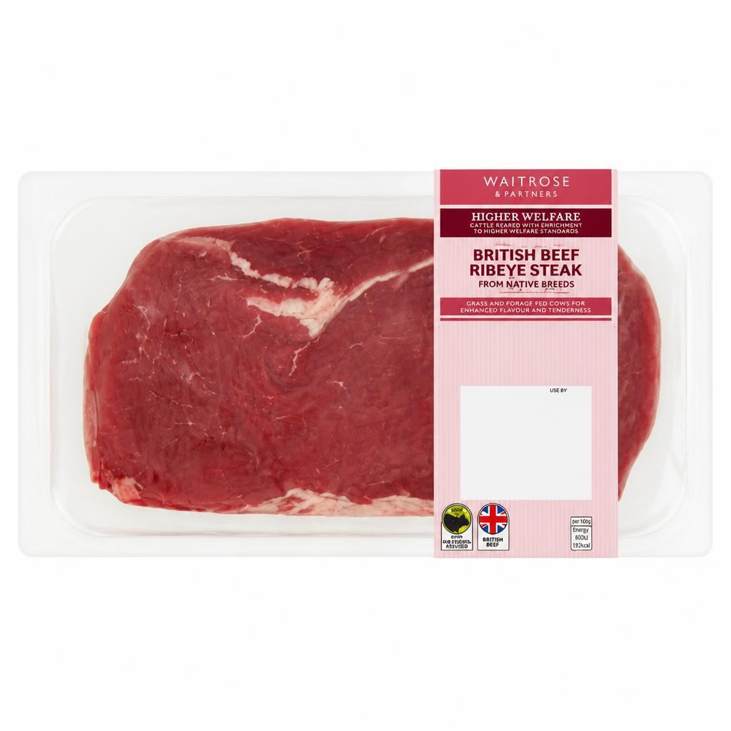 Waitrose British Native Breed Beef Ribeye Steak