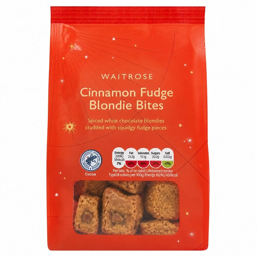 Waitrose Xmas Cinnamon Fudge Blondie Bites