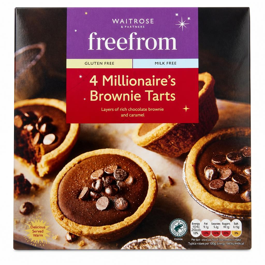 Waitrose Free From 4 Millionaire's Brownie Tarts