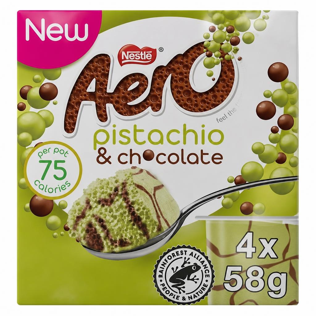 Aero Pistachio & Chocolate Mousse 4 x 58g