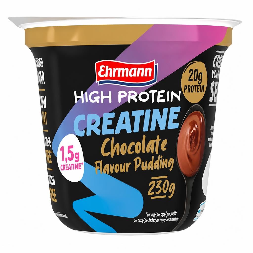 EHRMANN High Protein chocolate-flavored pudding with creatine gluten-free 230 g