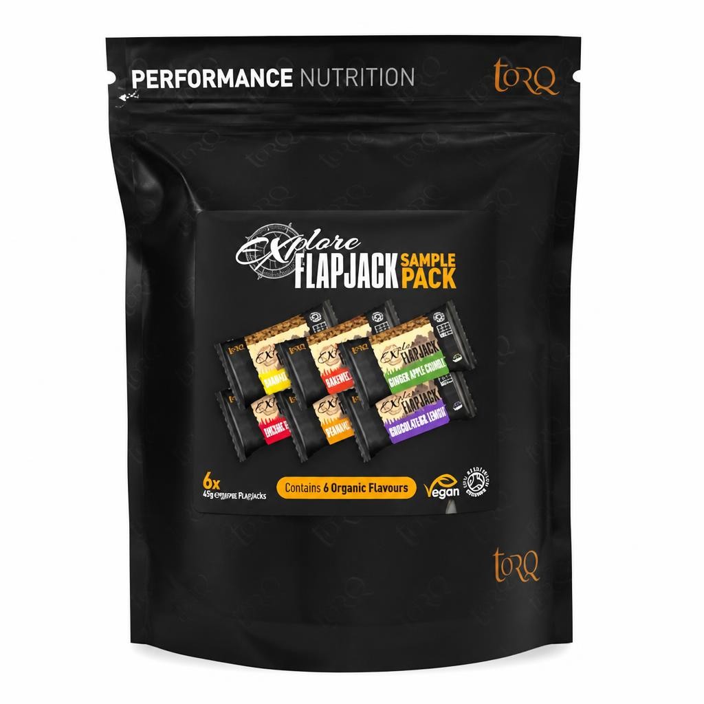 Torq Explore Flapjacks Sample Pack Of 6 - Ultimate On The Go Quick Release Energy - 40G Of Carbohydrates - Running/Cycling/Sports Flapjacks - Taster Pack - Organic & Vegan