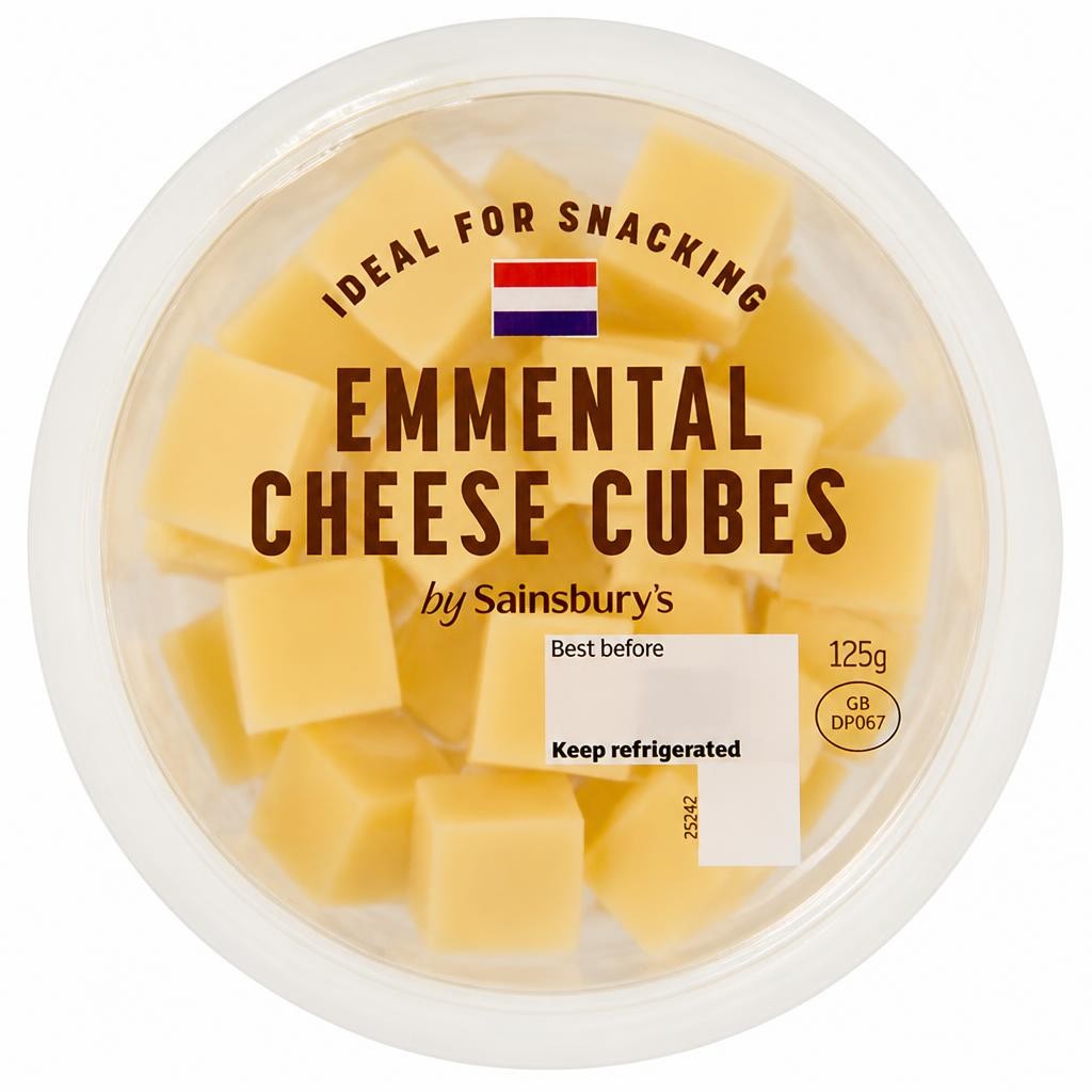 Sainsbury's 125g Emmental Snacking Cheese Cubes