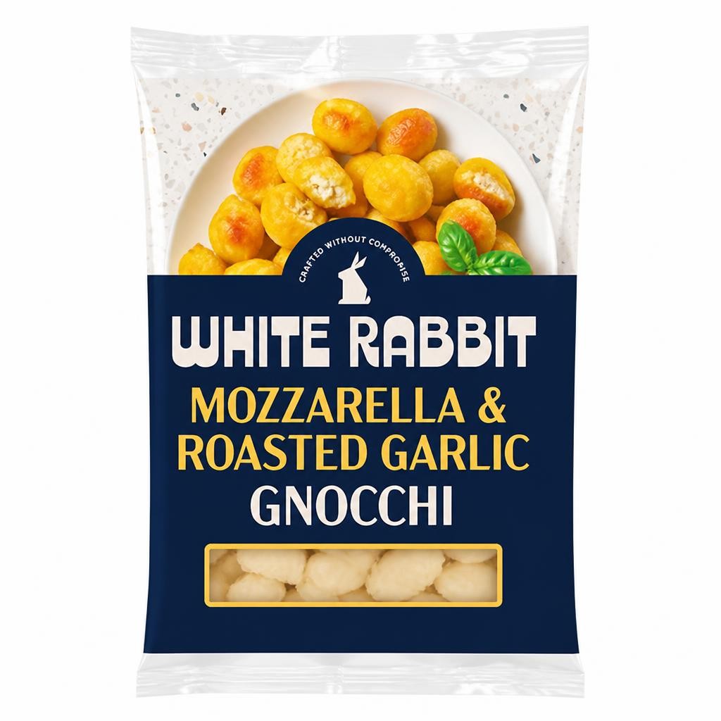 White Rabbit 350g Filled Mozzarella & Roasted Garlic Gnocchi Pasta
