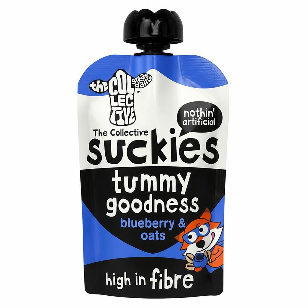 The Collective Great Dairy 90g Blueberry & Oats Suckies Tummy Goodness Kids Yoghurt