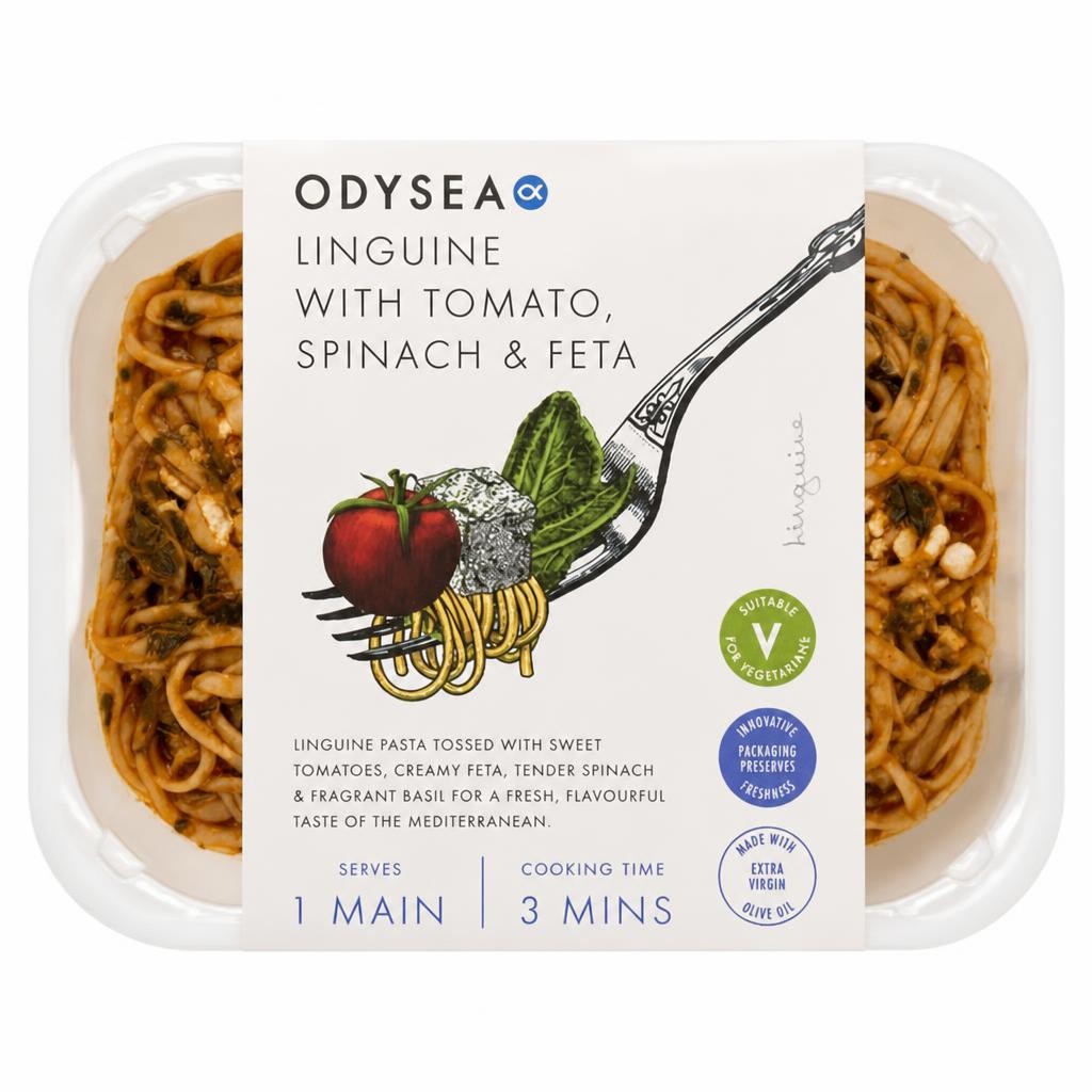 Odysea 400g Tomato, Spinach & Feta Linguine Pasta