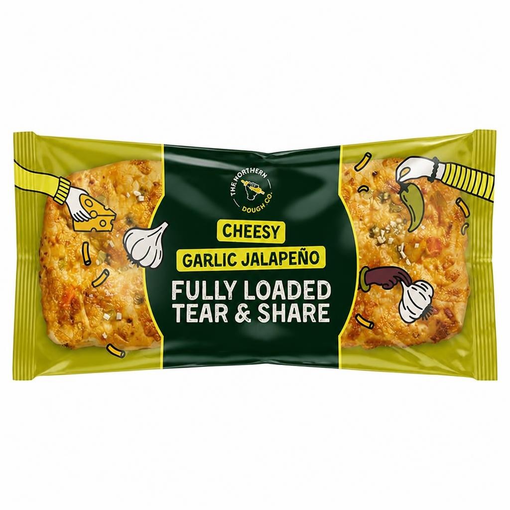The Northern Dough Co. 225g Cheesy Garlic Jalapeno Fully Loaded Tear & Share