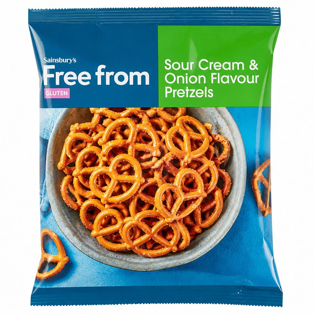 Sainsbury's Free From 100g Sour Cream & Onion Pretzels