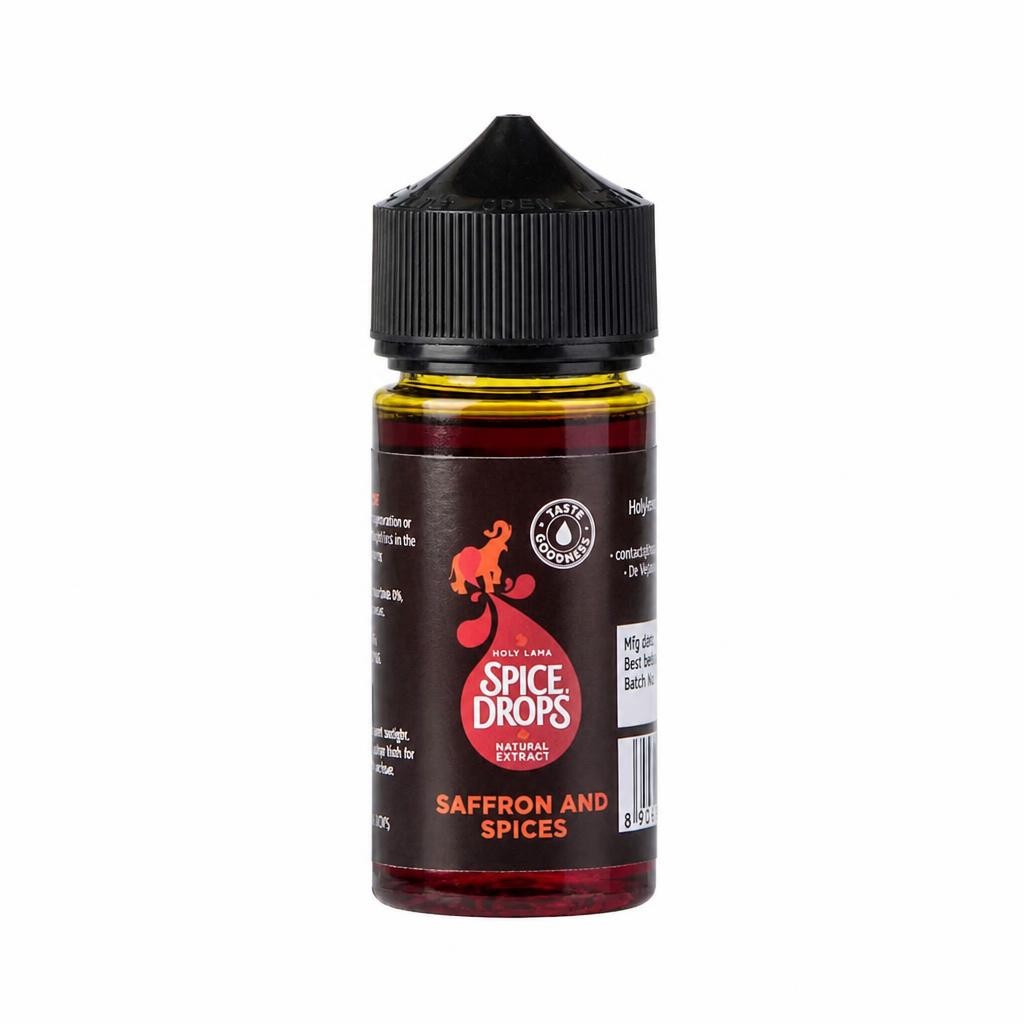Spice Drops Saffron and Spices Food Flavouring 100ml – Liquid Flavouring for Baking, Drinks & Cooking