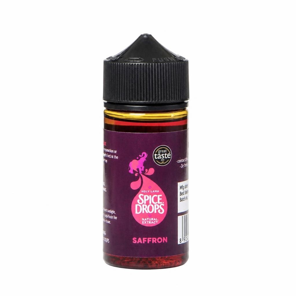Spice Drops Saffron Food Flavouring 100ml – Liquid Flavouring for Baking, Drinks & Cooking