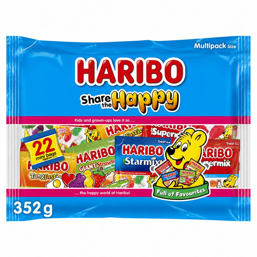 Haribo Share the Happy Mini Bag Multipack Sweets 352g