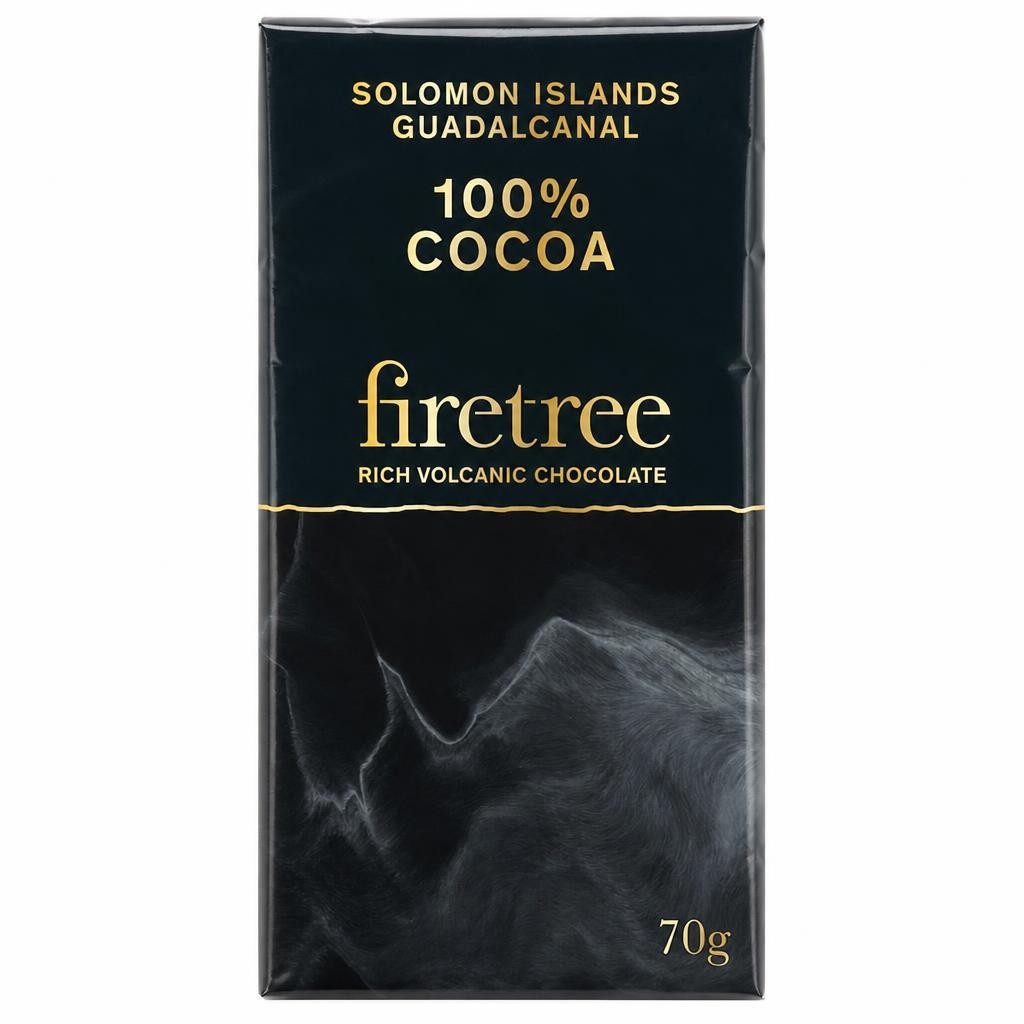 Firetree Solomon Islands, Guadalcanal 100% Cocoa Bar 70g