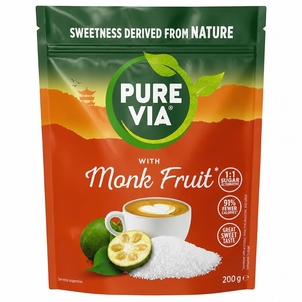 Pure Via Monk Fruit Granulated Sweetener 200g