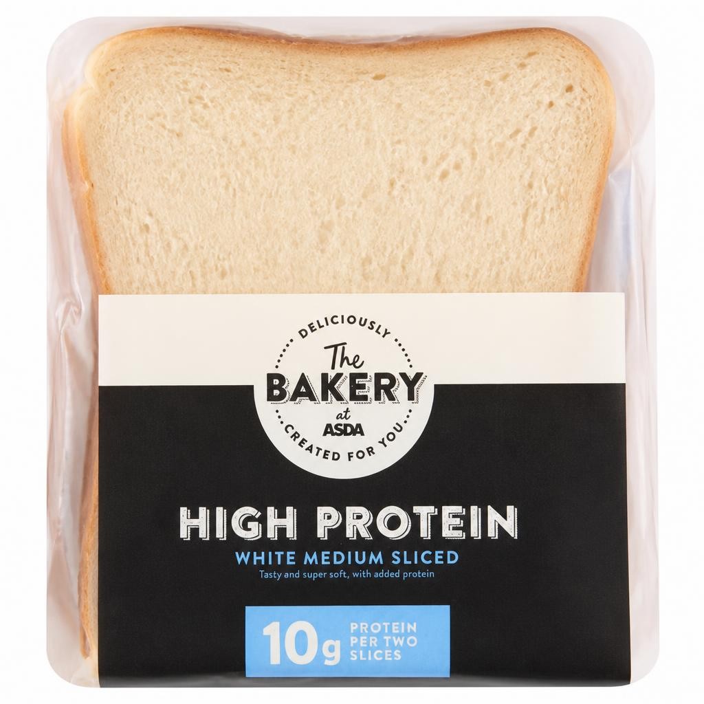 ASDA The Bakery at  High Protein White Medium Sliced 400g