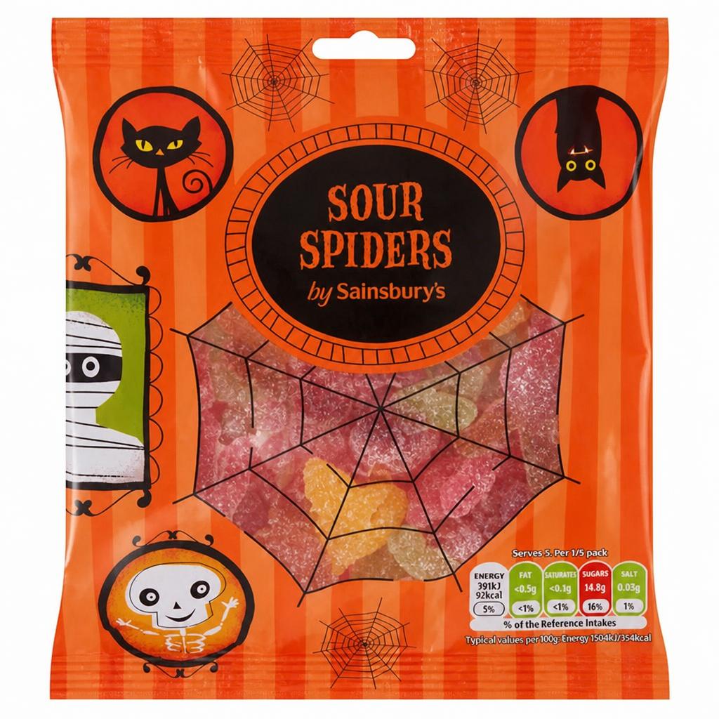 Sainsbury's 130g Sour Spiders Sweets