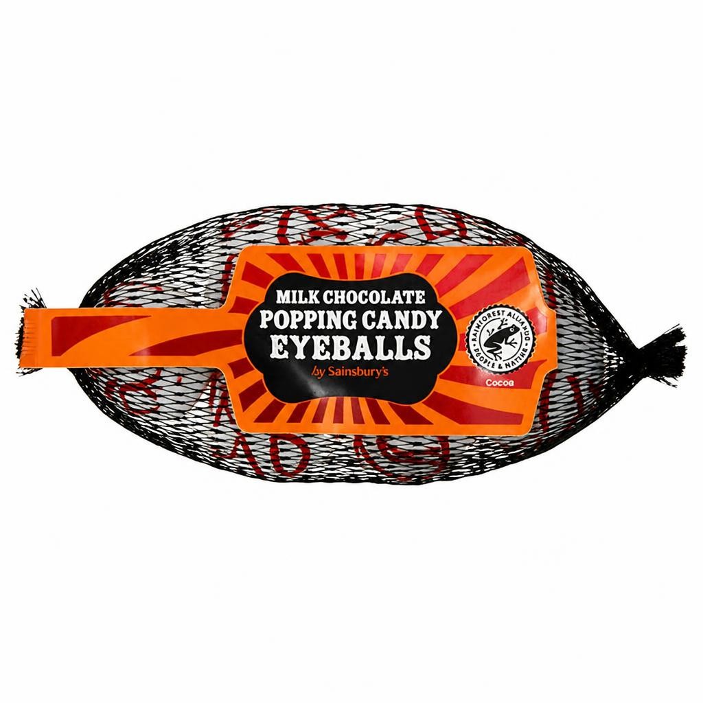 Sainsbury's 75g Milk Chocolate Popping Candy Eyeballs Chocolate Bag