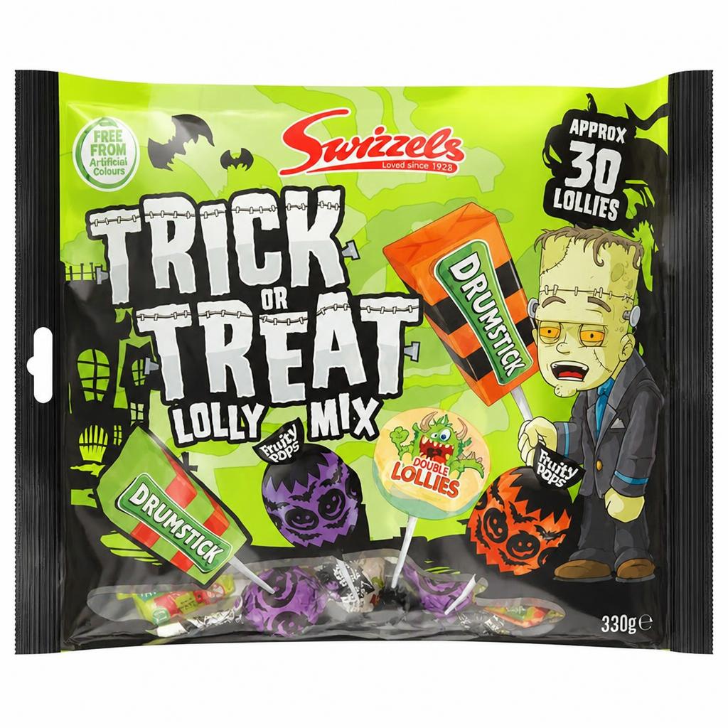 Swizzels 330g Trick or Treat Lolly Mix Sweets