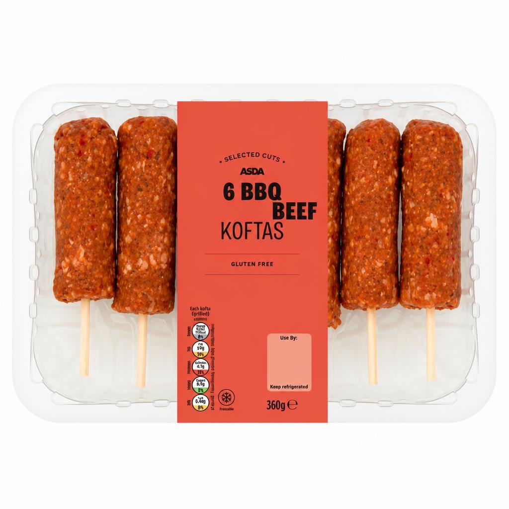 ASDA 6 BBQ Scotch Beef Koftas 360g
