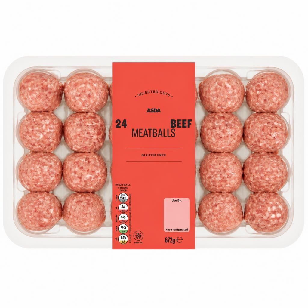 ASDA 24 Scotch Beef Meatballs 672g