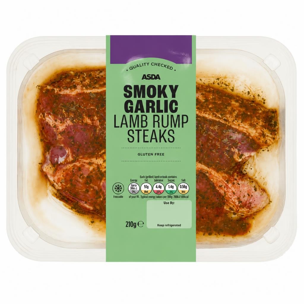 ASDA Smoky Garlic Lamb Rump Steaks 210g