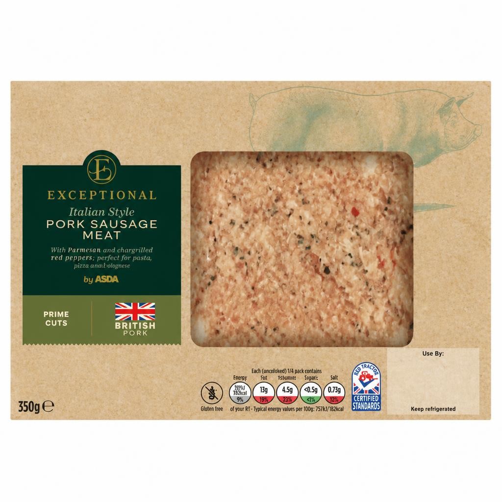 Exceptional by ASDA Italian Style Pork Sausage Meat 350g