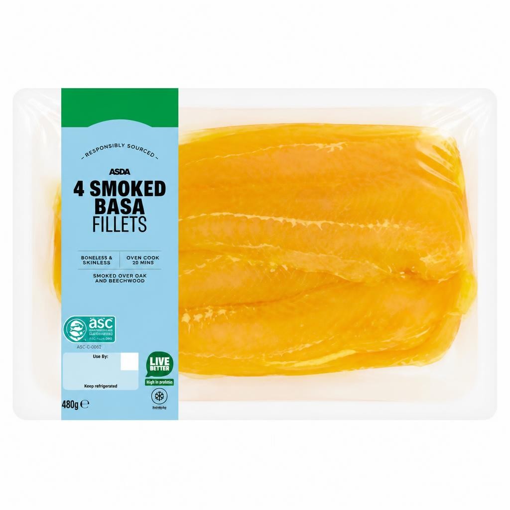 ASDA 4 Smoked Basa Fillets 480g
