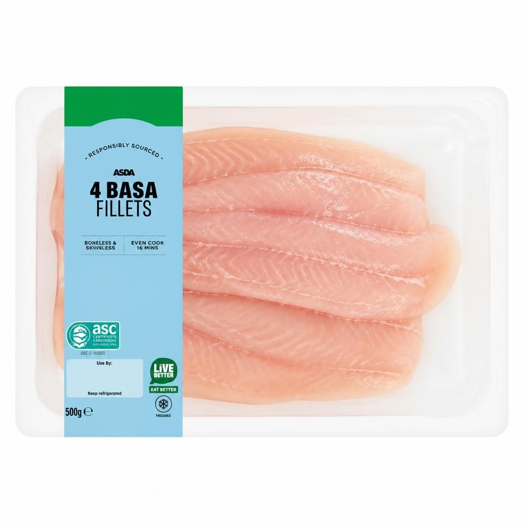 ASDA 4 Basa Fillets 500g