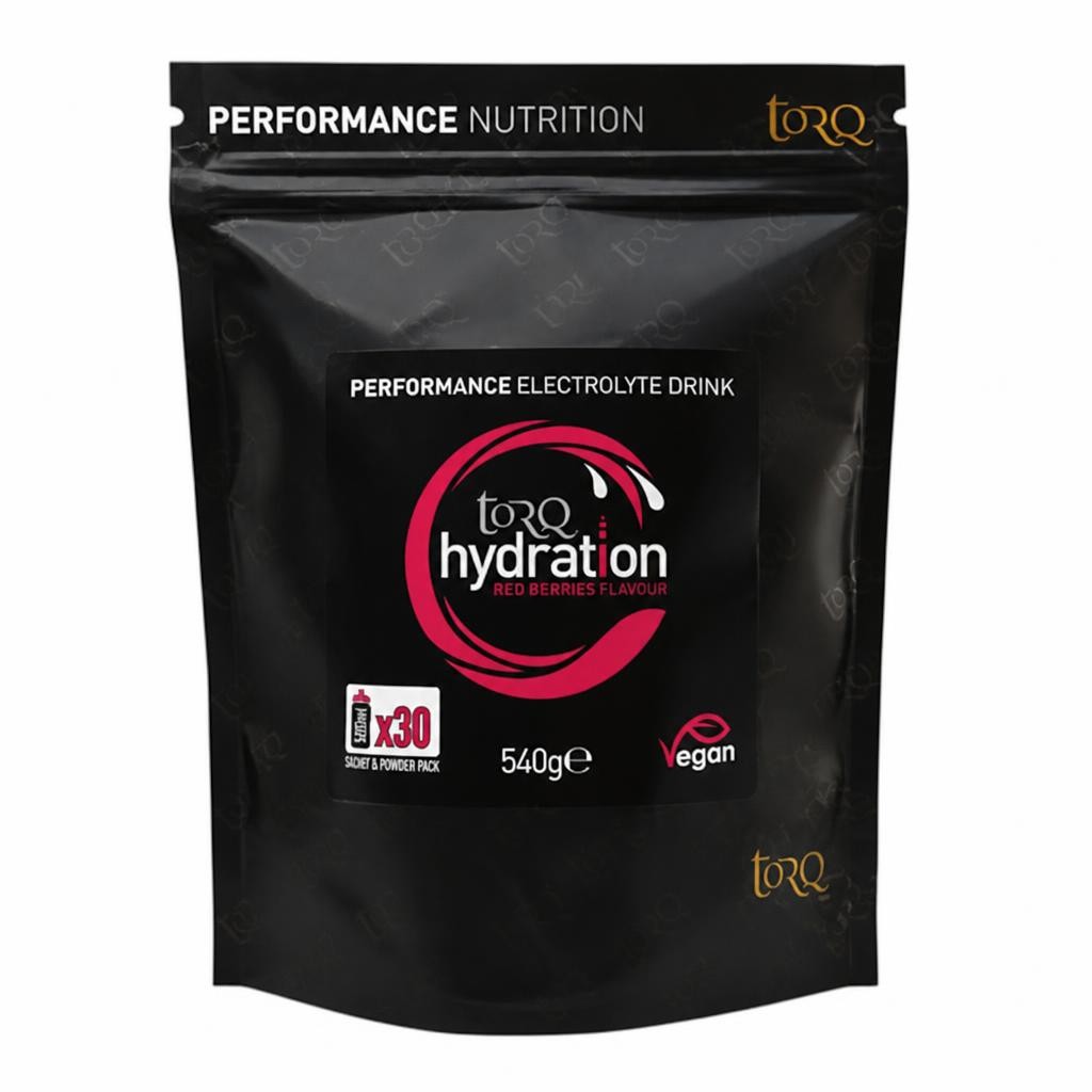 Torq Hydration Drink - Red Berries - Rapid Rehydration Electrolytes Powder Hypotonic Profile Running, Cycling, Sports Hydration Drink - 30 Servings - 540G