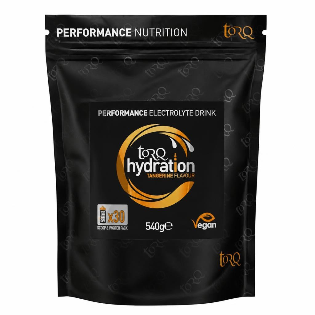 Torq Hydration - Tangerine - Rapid Rehydration Electrolytes Powder Hypotonic Profile Running , Cycling , Sports Hydration Drink - 30 Servings - 540G