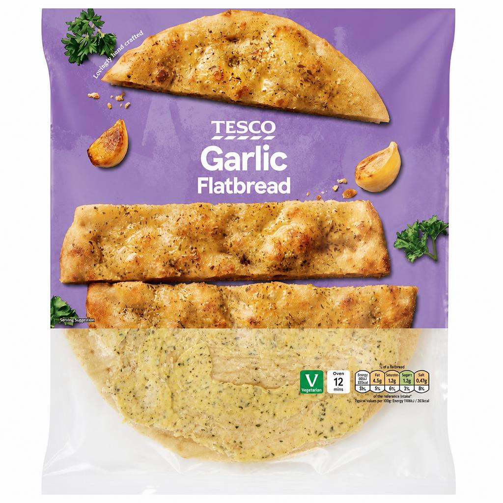 Tesco Garlic Flatbread 225g