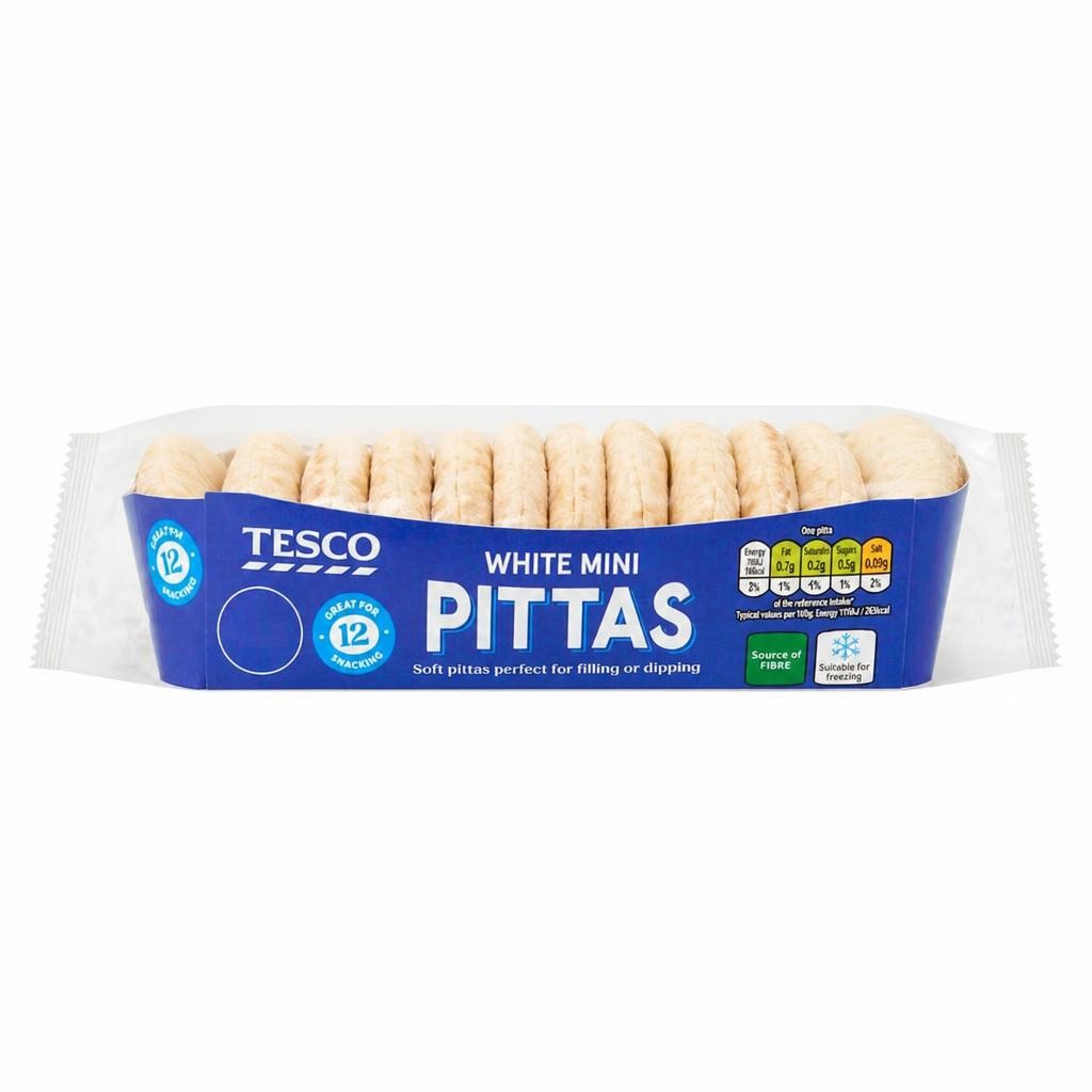 Tesco 12 White Mini Pittas