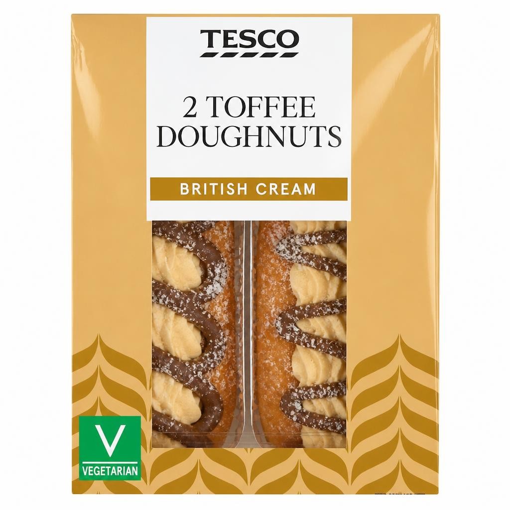 Tesco 2 Toffee & Cream Doughnuts