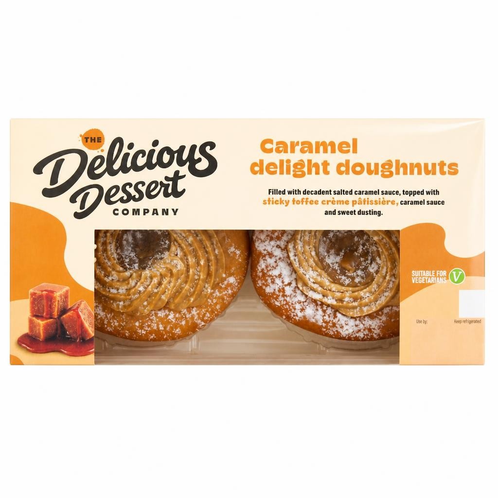 The Delicious Dessert Company 2 Caramel & Toffee Delight Doughnuts