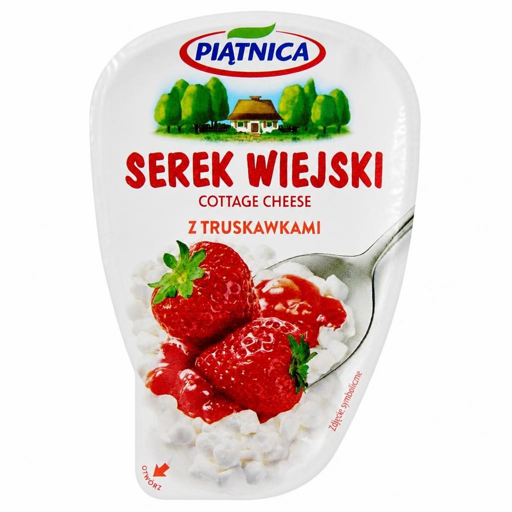 Piatnica Serek Wiejski Cottage cheese with Strawberry 150g