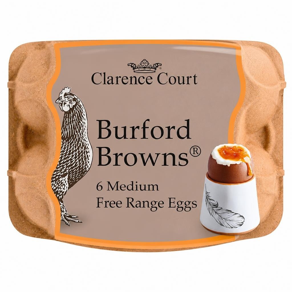 Clarence Court Brown Medium Free Range Eggs 6 Pack