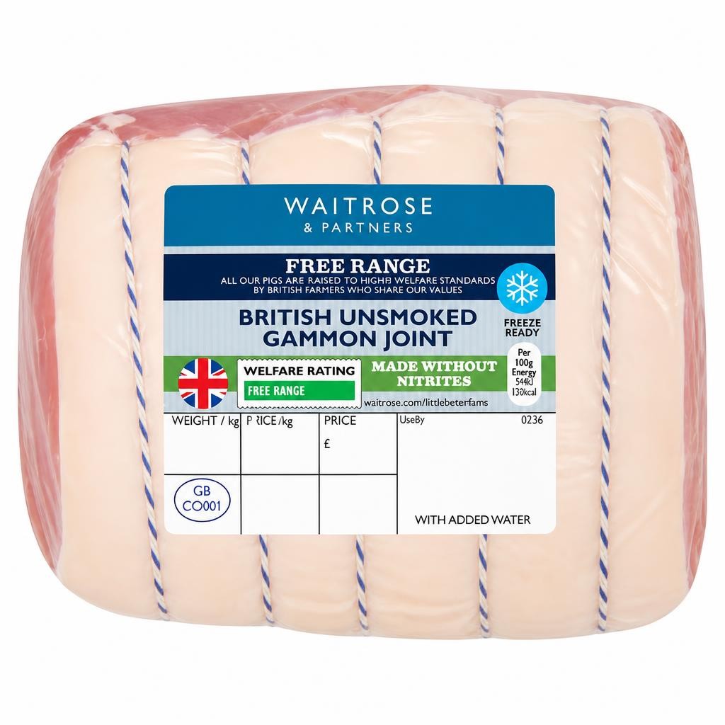 Waitrose Free Range Made Without Nitrates Unsmoked Gammon Joint