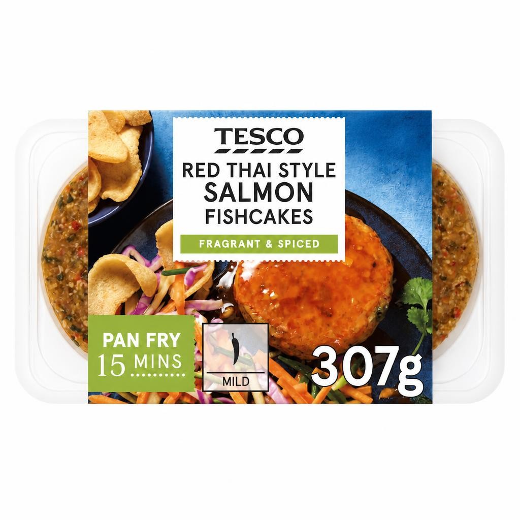 Tesco Red Thai Style Salmon Fishcakes 307g