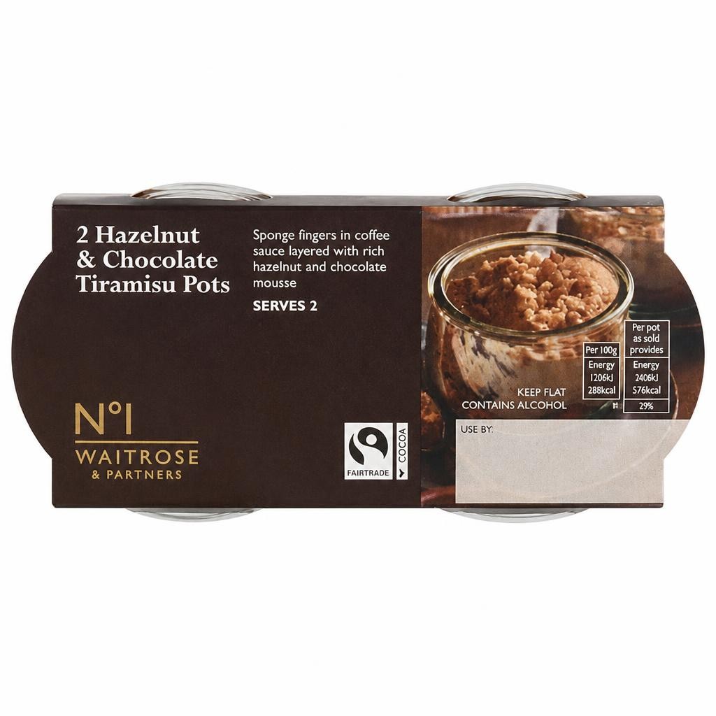 No.1 2 Hazelnut & Chocolate Tiramisu Pots