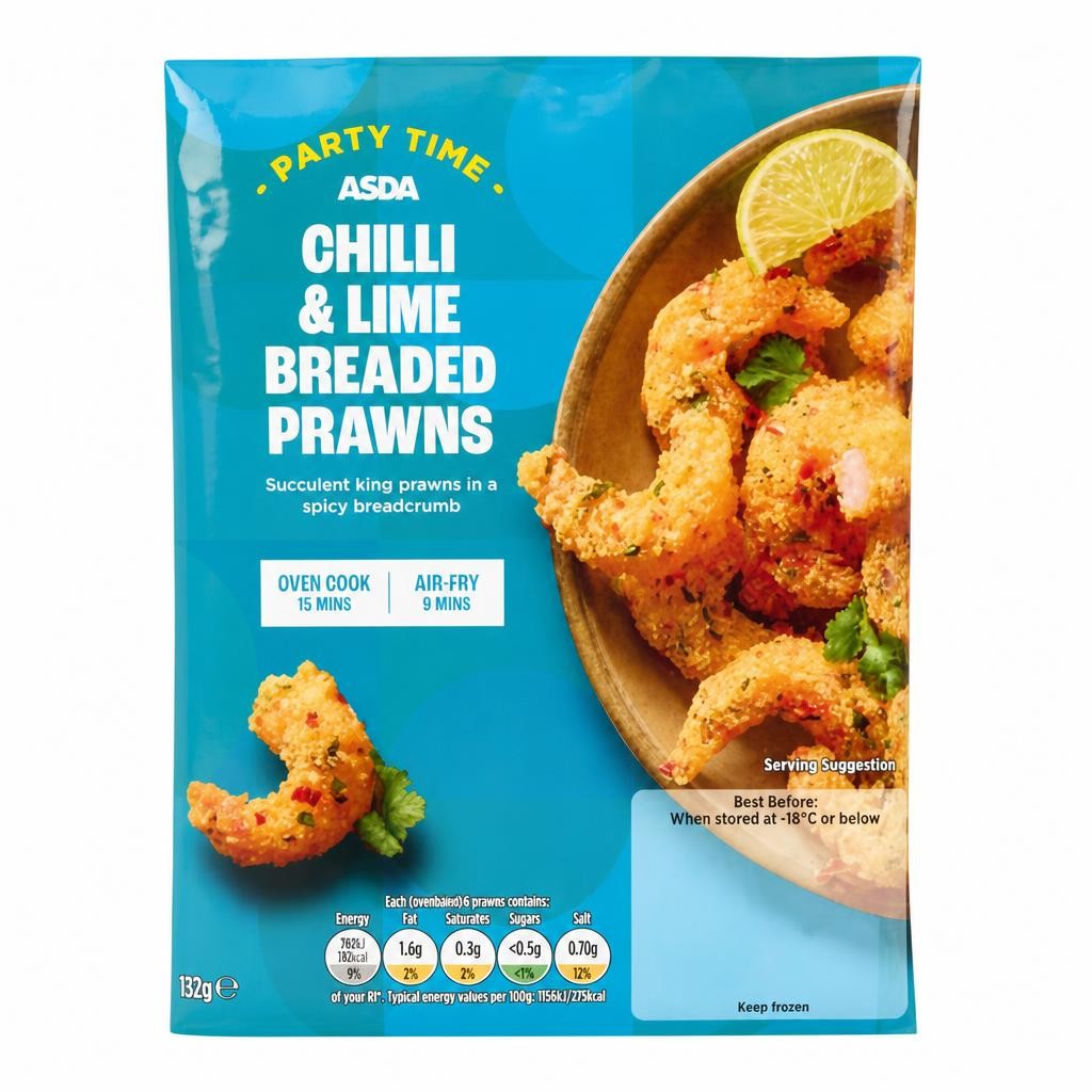ASDA Party Time Chilli & Lime Breaded Prawns 132g