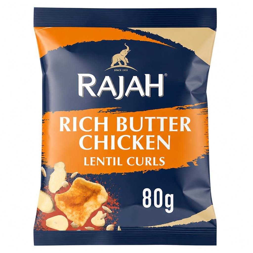 Rajah 80g Rich Butter Chicken Lentil Curls Snacks