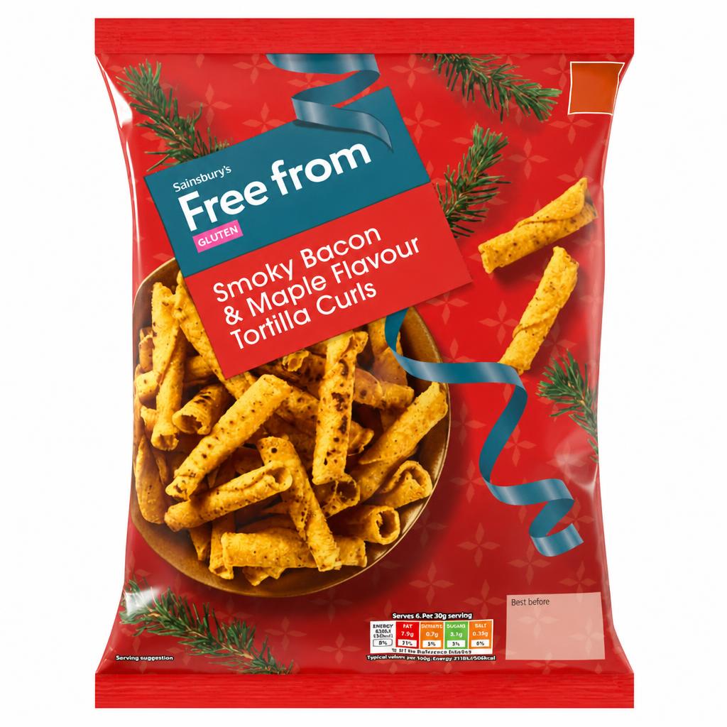 Sainsbury's Free From 150g Smoky Bacon & Maple Flavour Tortilla Curls